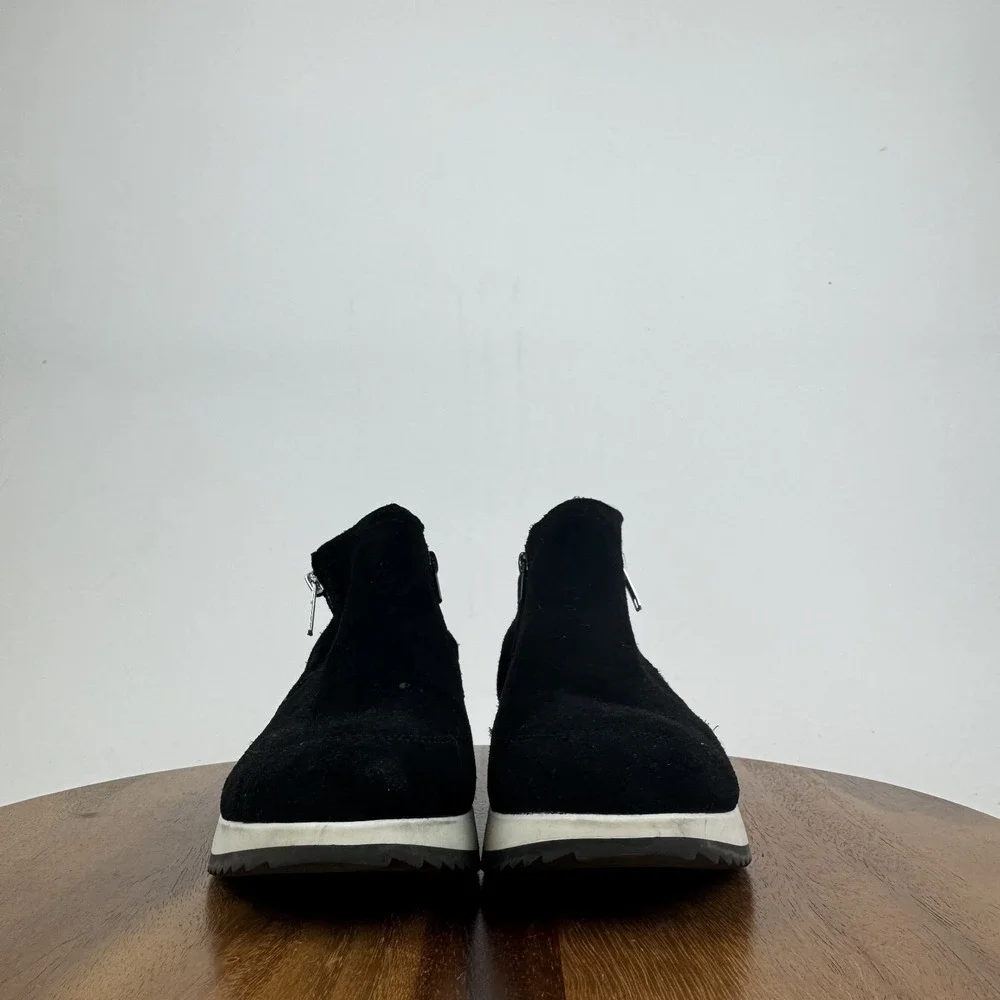 Womens Blondo Ellorie Black Leather Platfrom Wedge Ankle Booties Size 8 M GUC‎
